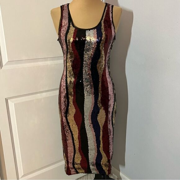 Rachel Rachel Roy NWOT Multi-Colored Sequence Maxi Dress - Picture 1 of 6